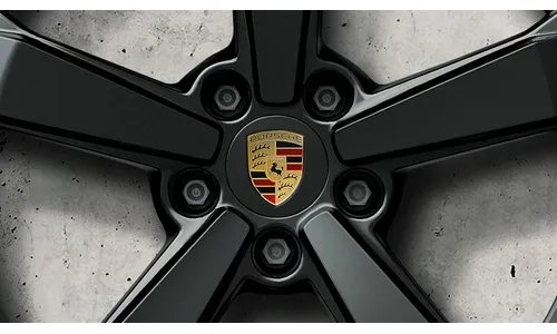 Центральные колпачки колёсных дисков, 4 шт., с цветным гербом для Porsche 911 992.1 Dakar — фото 1