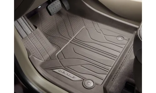Передние коврики салона с бортами, для Chevrolet Traverse II, надпись Chevrolet, темно-серый, GM — фото 1