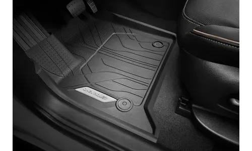 Передние коврики салона с бортами, для Chevrolet Traverse II, надпись Chevrolet, черный, GM — фото 1