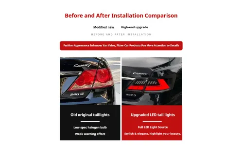 Задние LED-фонари динамический поворотник для Toyota Camry (2007-2011, США), комплект, комплект, FT Carlight Carlight — фото 7