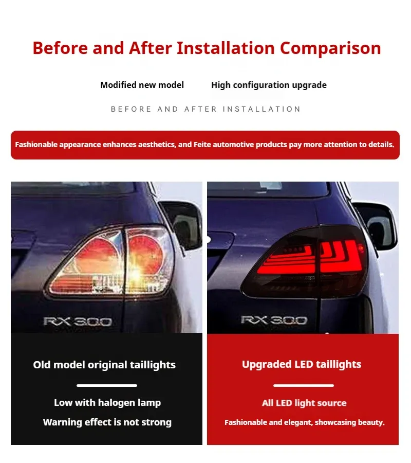 Задние LED-фонари динамический поворотник для Lexus RX300/RX330 (1998-2003), комплект, комплект, FT Carlight Carlight — фото 7