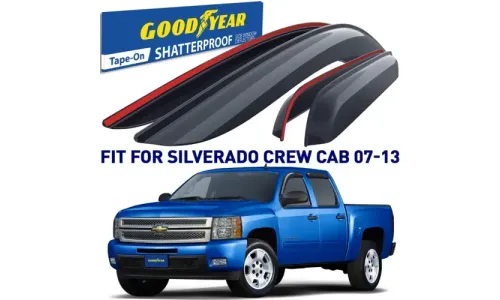 Дефлекторы боковых окон 07-13 Chevy Silverado 500 Crew Cab, накладные, GoodYear — фото 1