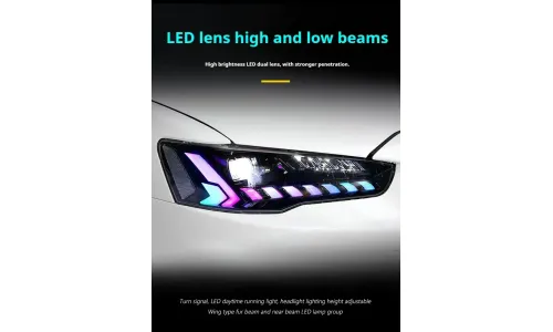 Фары передние LED с ходовыми огнями RGB для Mitsubishi Lancer (2008-2018), комплект, FT Carlight — фото 2