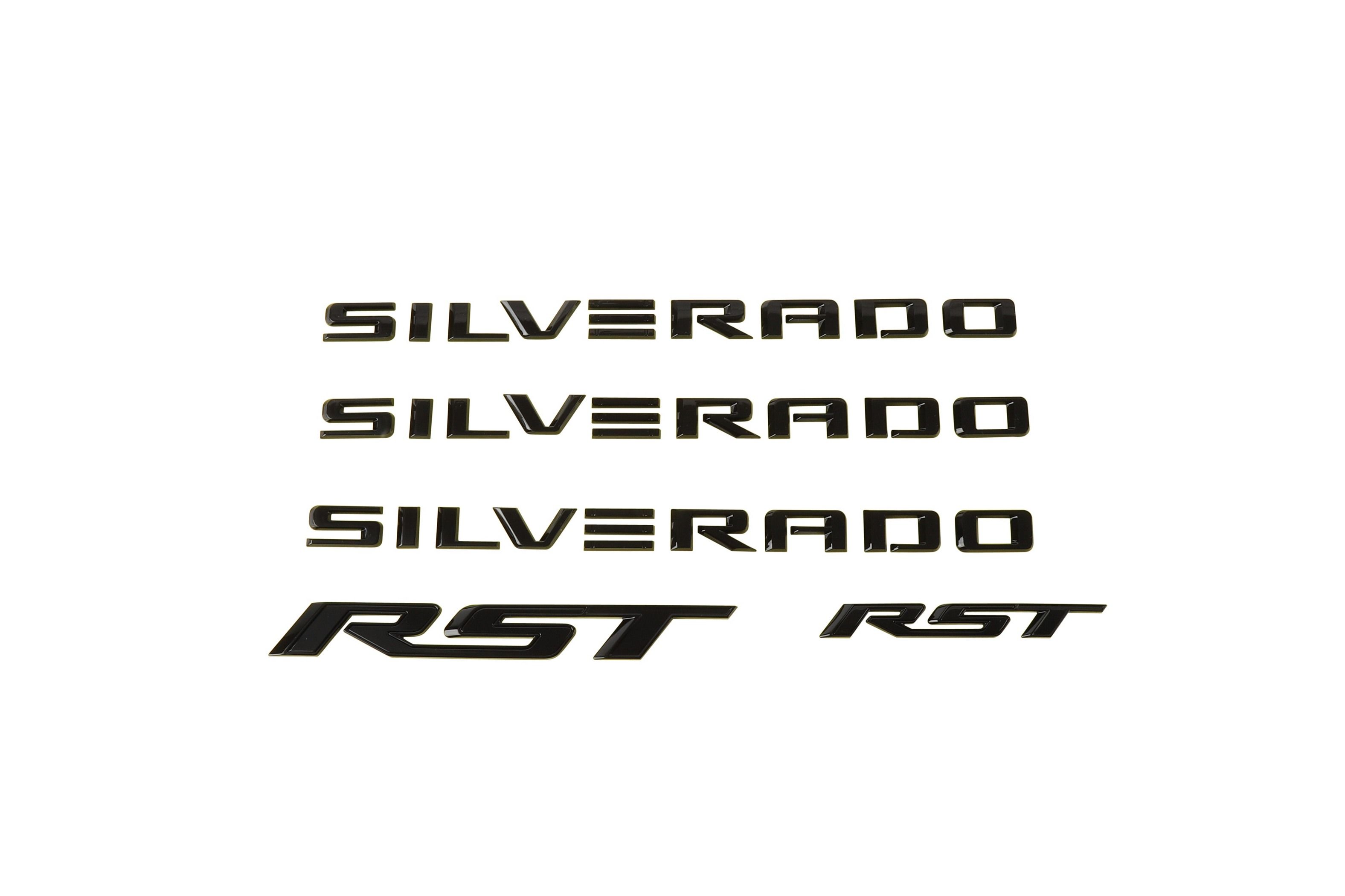 Комплект эмблем Silverado для Chevrolet Silverado EV, черные, GM — фото 2