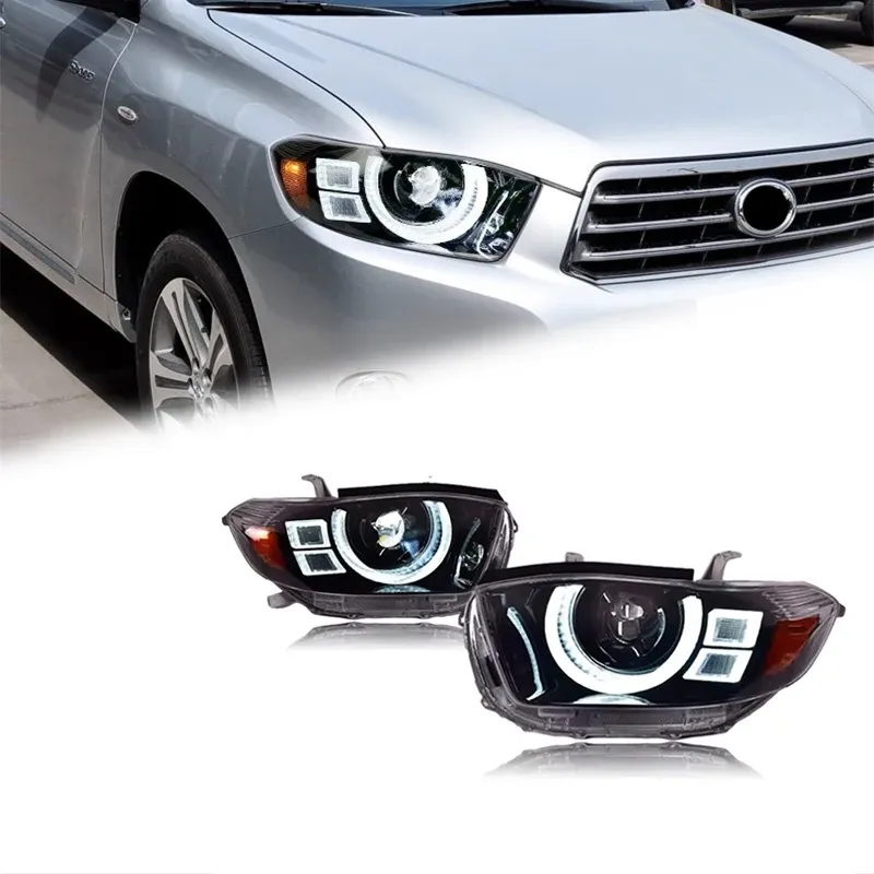 Фары передние LED с ходовыми огнями для Toyota Highlander (2007-2011), комплект, комплект, FT Carlight Carlight — фото 1