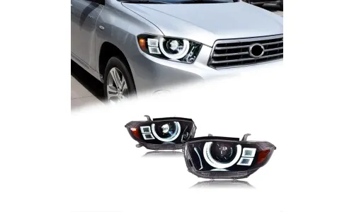 Фары передние LED с ходовыми огнями для Toyota Highlander (2007-2011), комплект, комплект, FT Carlight Carlight — фото 1