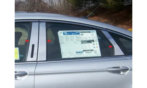 Накладки стоек дверей из нержавеющей стали 6 шт отделка окон QAA для Ford Fusion 2013-2020 — фото 1