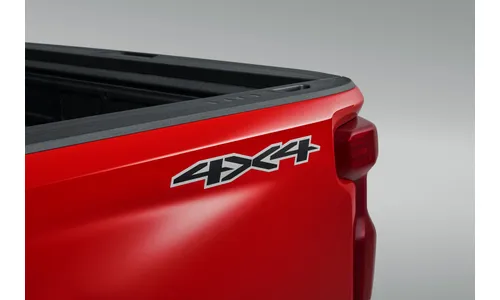 Прикроватная наклейка 4x4 для Chevrolet Silverado IV (2022–), черные матовые, GM — фото 1