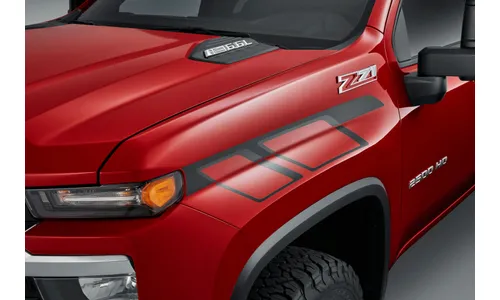 Декоративные наклейки на крылья для Chevrolet Silverado IV (2022–), черные матовые, GM — фото 1