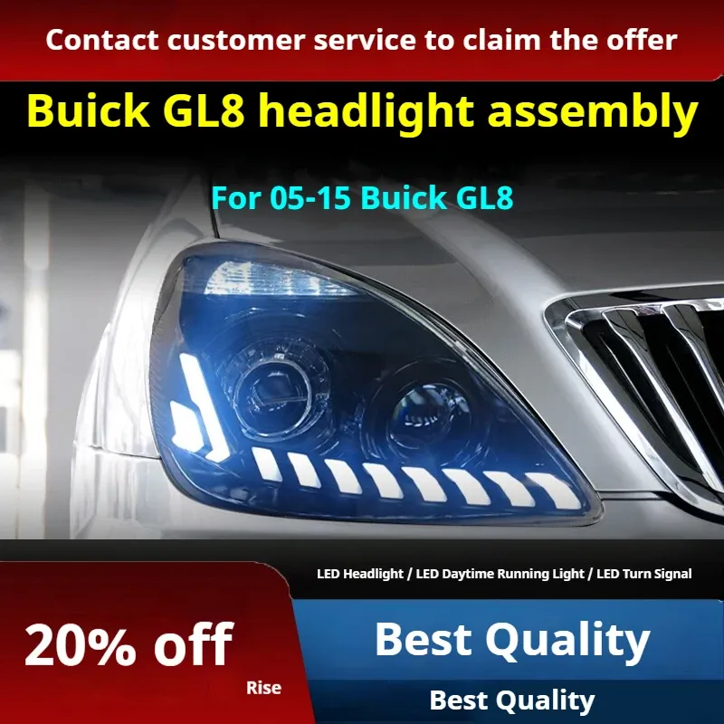 Фары передние LED с ходовыми огнями для Buick GL8 (2005-2015), комплект, комплект, FT Carlight Carlight — фото 2