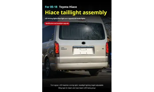 Задние LED-фонари динамический поворотник для Toyota Hiace (2005-2018), комплект, комплект, FT Carlight Carlight — фото 2