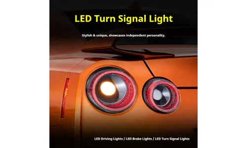 Задние LED-фонари динамический поворотник для Nissan GT-R R35 (2008-2023), комплект, комплект, FT Carlight Carlight — фото 4