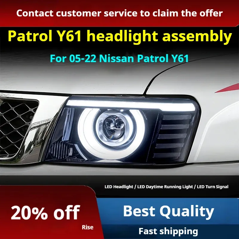 Фары передние LED с ходовыми огнями для Nissan Patrol Y61 (2005-2022), комплект, комплект, FT Carlight Carlight — фото 2