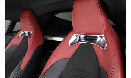 Накладки на спинки сидений под подголовник, под карбон, 2 части, для Toyota Supra 5 A90 (2019-2025) — фото 1