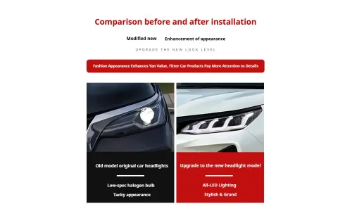 Фары передние LED с ходовыми огнями для Toyota Fortuner (2021-2025), комплект, комплект, FT Carlight Carlight — фото 7