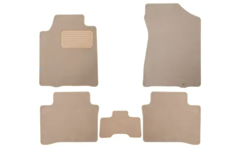 Коврики в салон Klever Premium NISSAN Teana II 2008-2011, 2011-2014, седан, 5 шт. (текстиль, бежевые) / Ниссан Теана — фото 1