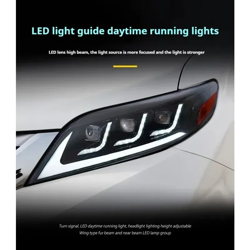 Фары передние LED с ходовыми огнями для Toyota Sienna (2011-2020), комплект, комплект, FT Carlight Carlight — фото 3