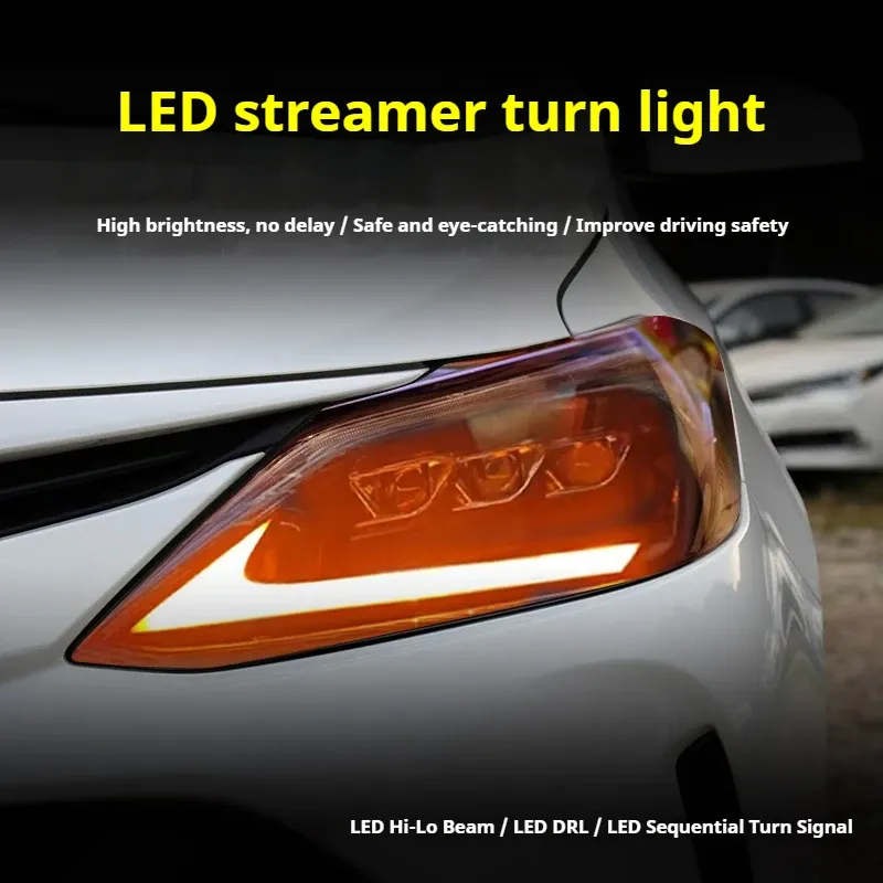 Фары передние LED с ходовыми огнями для Toyota Vios (2017-2019), комплект, FT Carlight — фото 3