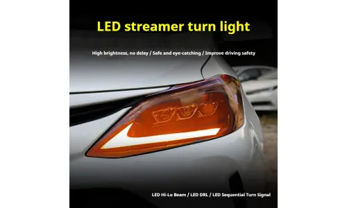 Фары передние LED с ходовыми огнями для Toyota Vios (2017-2019), комплект, FT Carlight — фото 3
