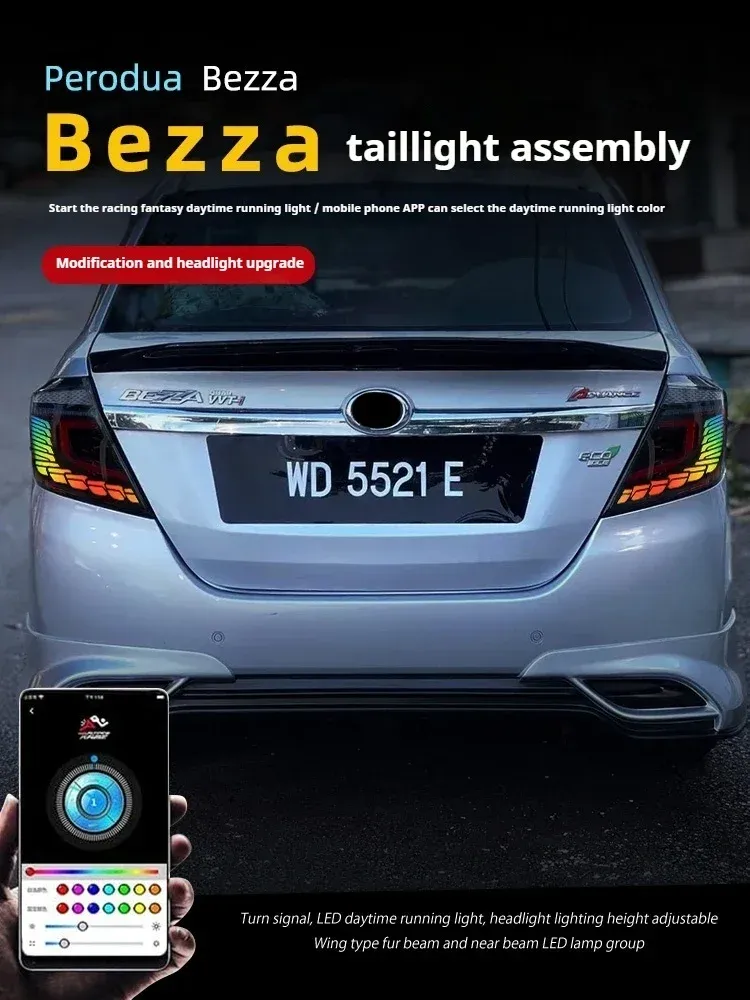 Задние LED-фонари RGB динамический поворотник для Perodua Bezza (2017-2024), комплект, комплект, FT Carlight Carlight — фото 2
