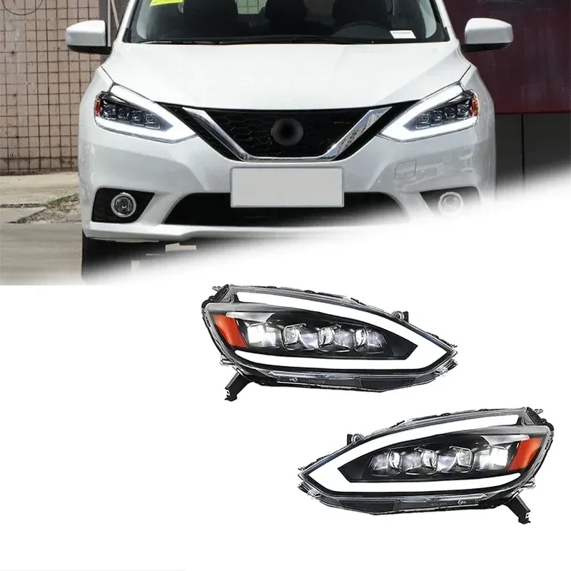 Фары передние LED с ходовыми огнями для Nissan Sylphy (2016-2022), комплект, FT Carlight — фото 1