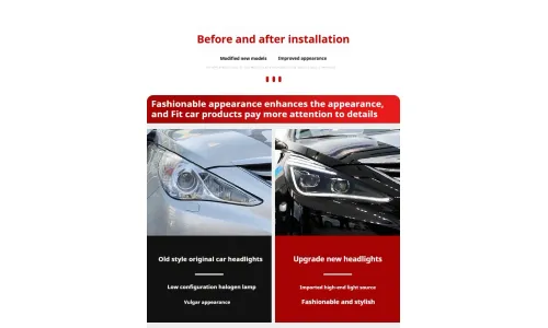 Фары передние LED с ходовыми огнями для Hyundai Sonata (2011-2015), комплект, комплект, FT Carlight Carlight — фото 7