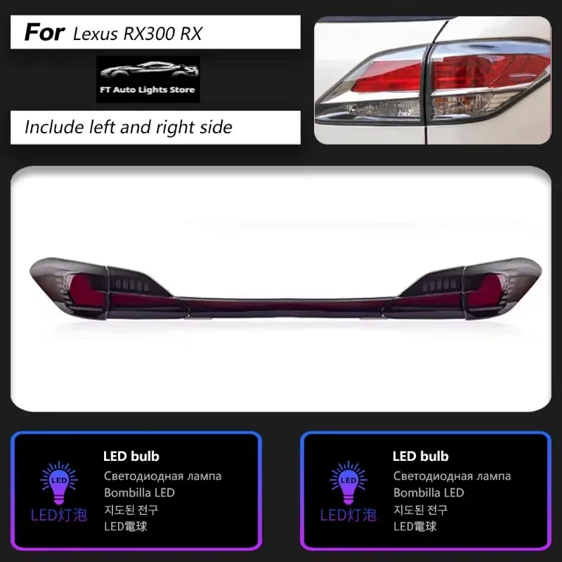 Задние LED-фонари динамический поворотник сквозные для Lexus RX (2009-2015), комплект, комплект, FT Carlight Carlight — фото 1