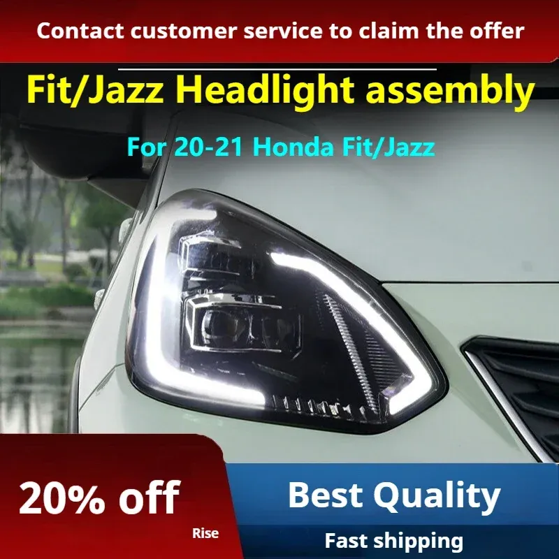 Фары передние LED с ходовыми огнями для Honda Fit Jazz GR9 (2020-2024), комплект, комплект, FT Carlight Carlight — фото 2