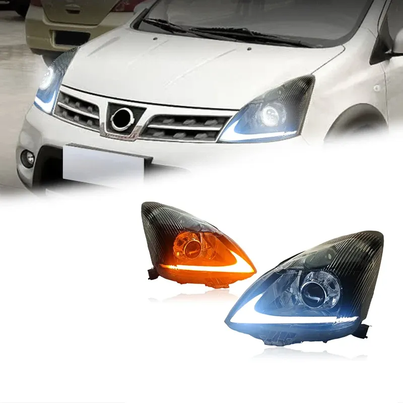 Фары передние LED с ходовыми огнями для Nissan Livina (2007-2012), комплект, комплект, FT Carlight Carlight — фото 1