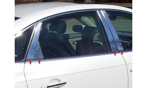 Накладки на стойки дверей 8шт. комплект для Hyundai Azera 06-11 — фото 1