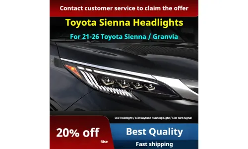 Фары передние LED с ходовыми огнями для Toyota Sienna Granvia (2021-2026), комплект, комплект, FT Carlight Carlight — фото 2