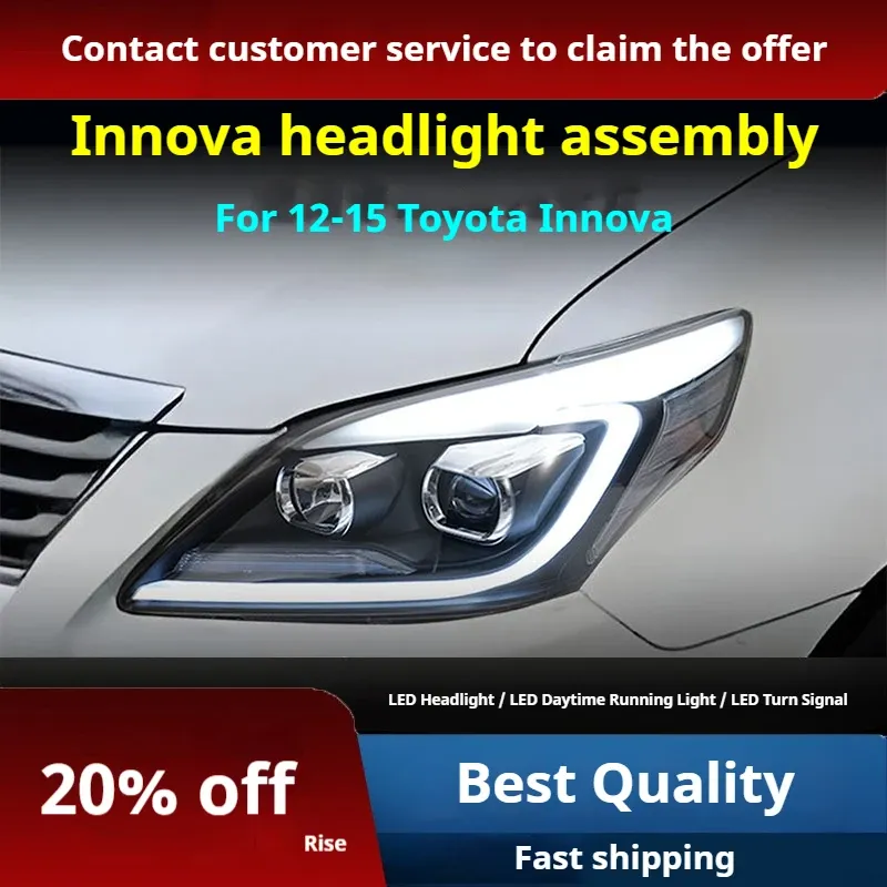 Фары передние LED с ходовыми огнями для Toyota Innova (2012-2015), комплект, комплект, FT Carlight Carlight — фото 2