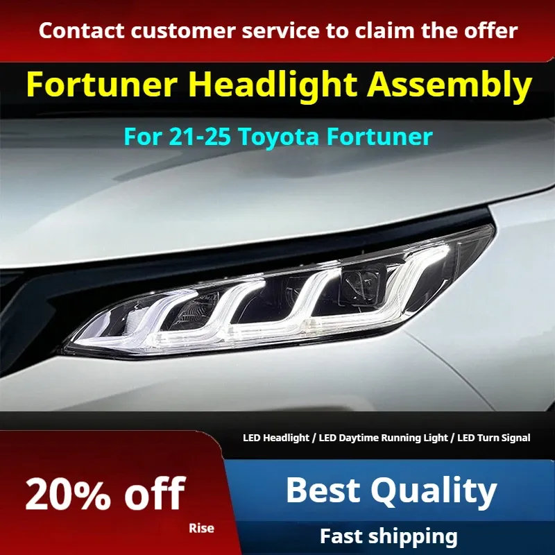 Фары передние LED с ходовыми огнями для Toyota Fortuner (2021-2025), комплект, комплект, FT Carlight Carlight — фото 2
