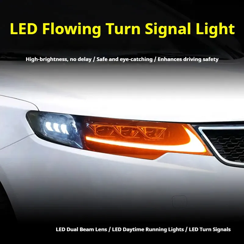 Фары передние LED с ходовыми огнями для Kia Forte (2009-2013), комплект, комплект, FT Carlight Carlight — фото 3