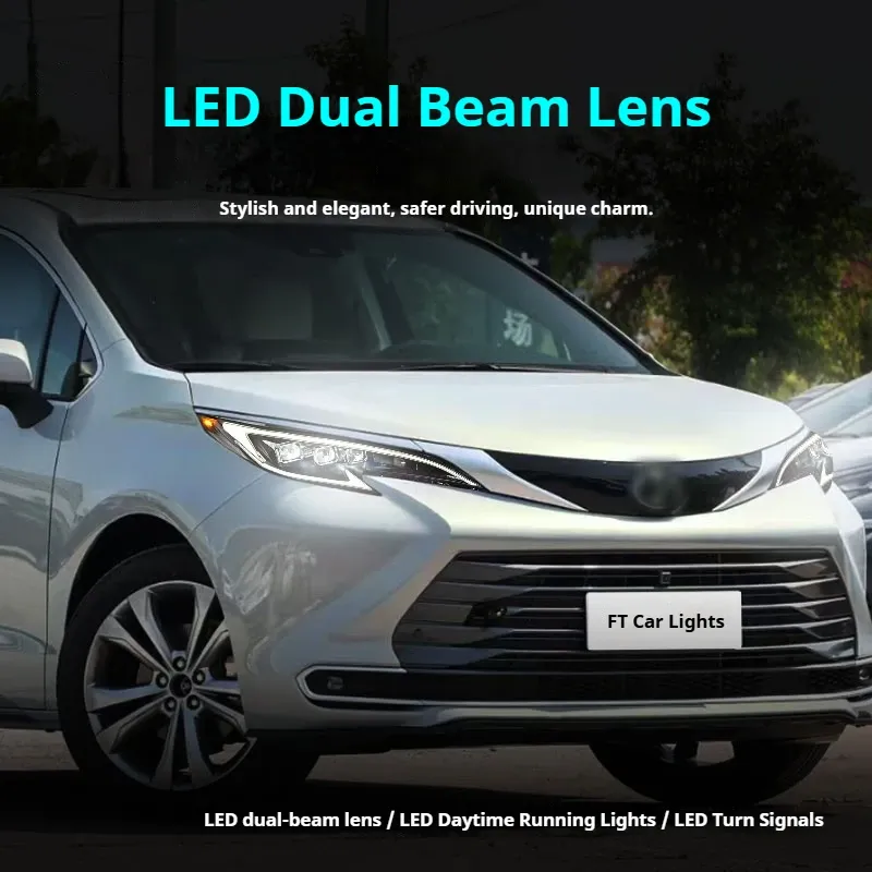 Фары передние LED с ходовыми огнями для Toyota Sienna Granvia (2021-2025), комплект, комплект, FT Carlight Carlight — фото 4