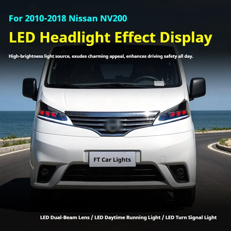 Фары передние LED с ходовыми огнями для Nissan NV200 (2010-2018), комплект, комплект, FT Carlight Carlight — фото 5