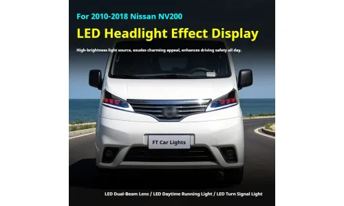 Фары передние LED с ходовыми огнями для Nissan NV200 (2010-2018), комплект, комплект, FT Carlight Carlight — фото 5