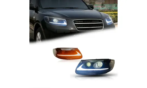 Фары передние LED с ходовыми огнями для Hyundai Santa Fe (2006-2012), комплект, комплект, FT Carlight Carlight — фото 1