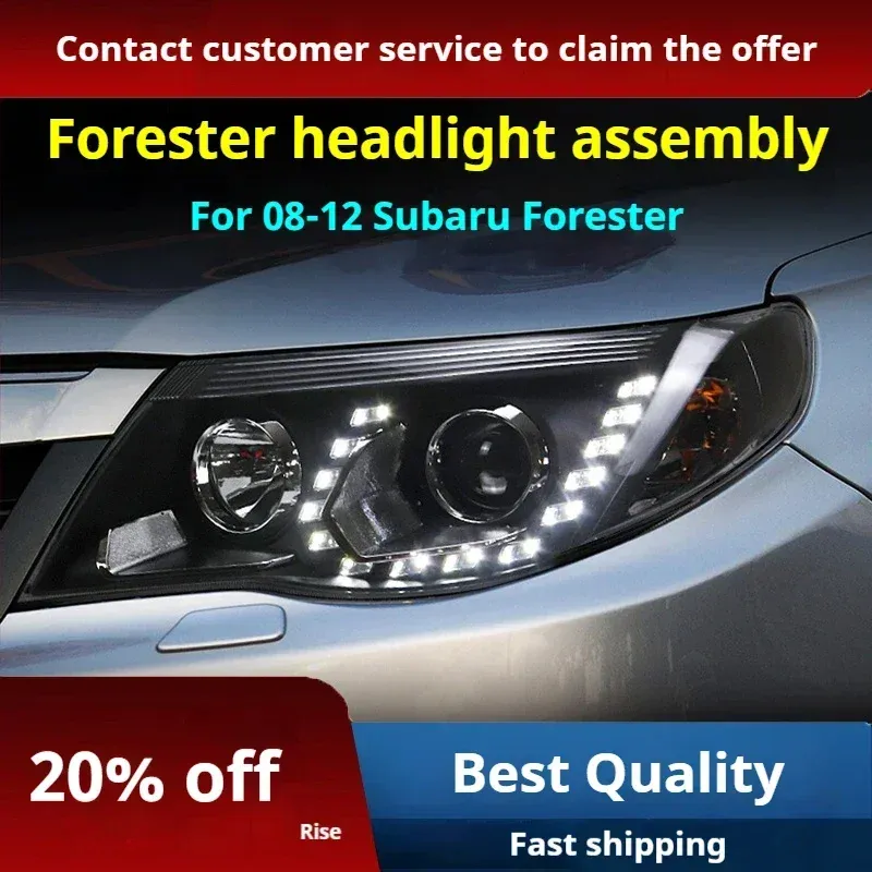 Фары передние LED с ходовыми огнями для Subaru Forester (2008-2012), комплект, FT Carlight — фото 2