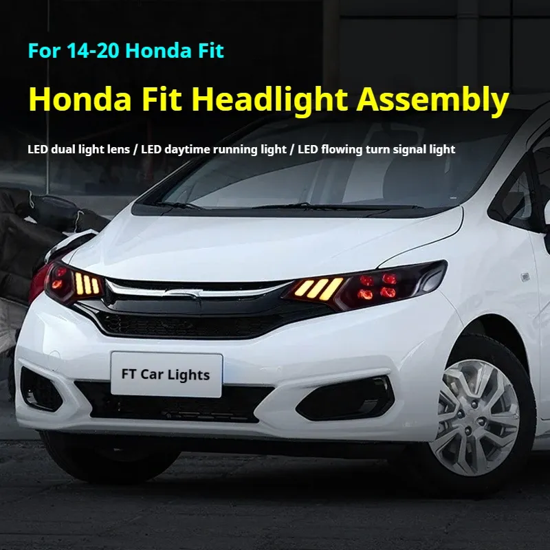 Фары передние LED с ходовыми огнями для Honda Fit GK5 (2014-2020), комплект, комплект, FT Carlight Carlight — фото 5