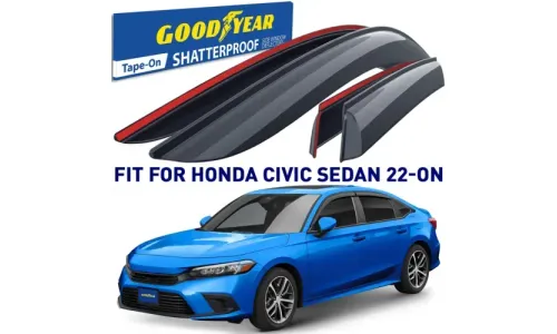 Дефлекторы боковых окон 2022-2024 Honda Civic, накладные, GoodYear — фото 1