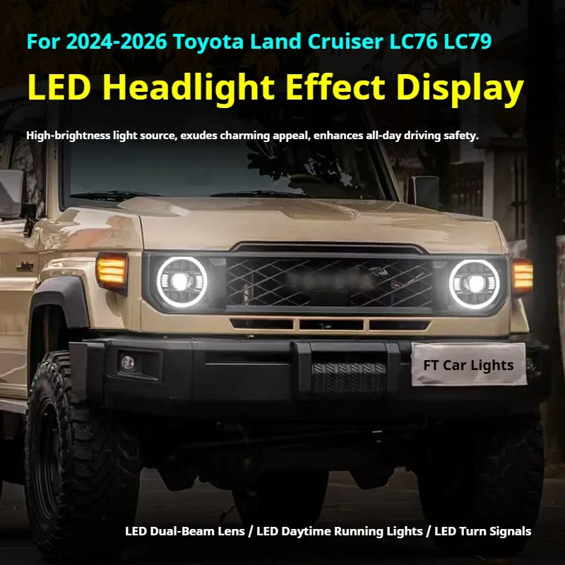 Фары передние LED с ходовыми огнями для Toyota Land Cruiser 70 (2024-2026), комплект, комплект, FT Carlight Carlight — фото 5