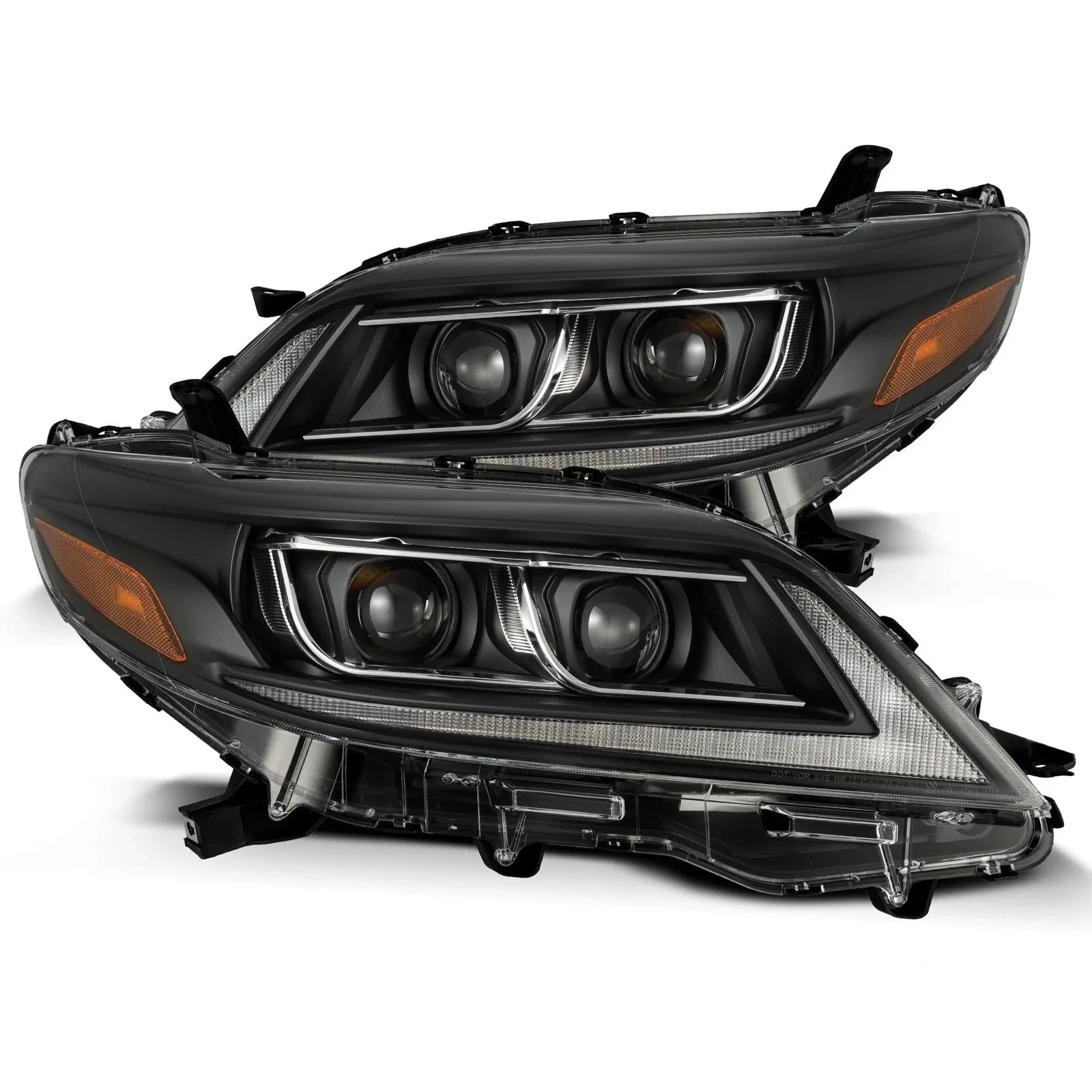 Фары светодиодные Black LUXX для Toyota Sienna L/LE/XLE 2011–2020, AlphaRex — фото 1