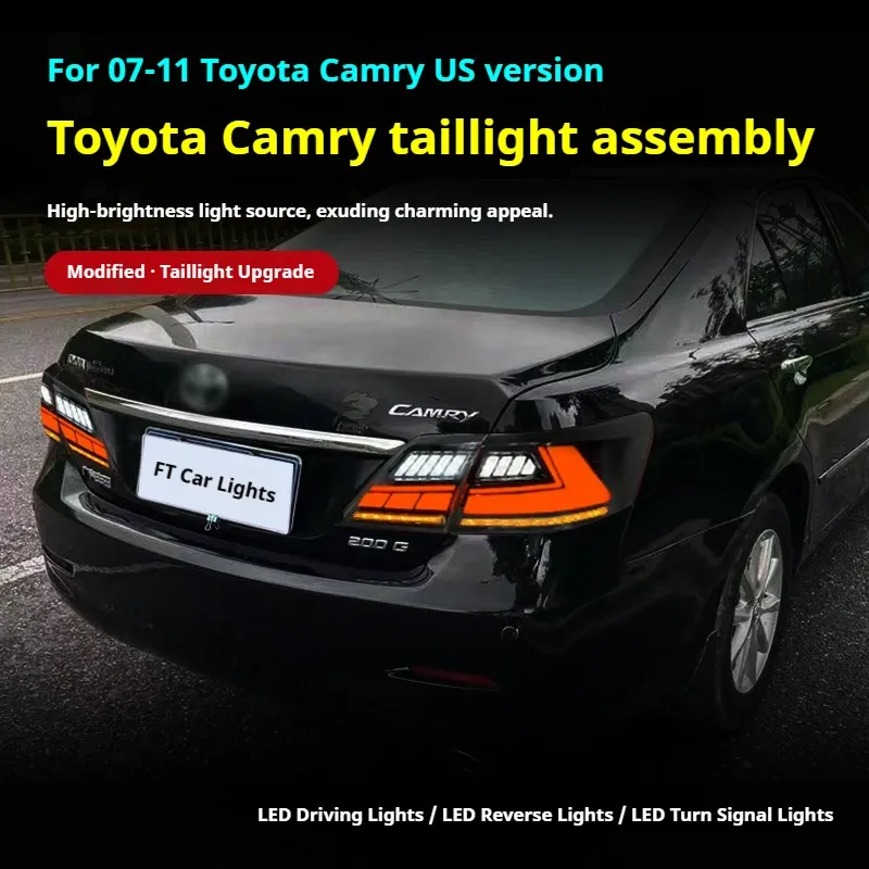 Задние LED-фонари динамический поворотник для Toyota Camry (2007-2011, США), комплект, комплект, FT Carlight Carlight — фото 5