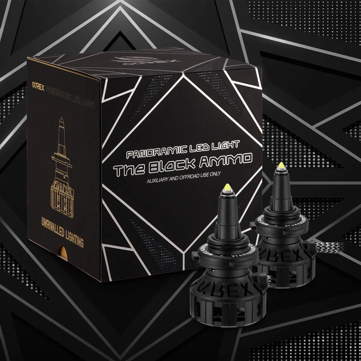 Лампы головного света Black Ammo Panoramic H11 5500K, AlphaRex — фото 1