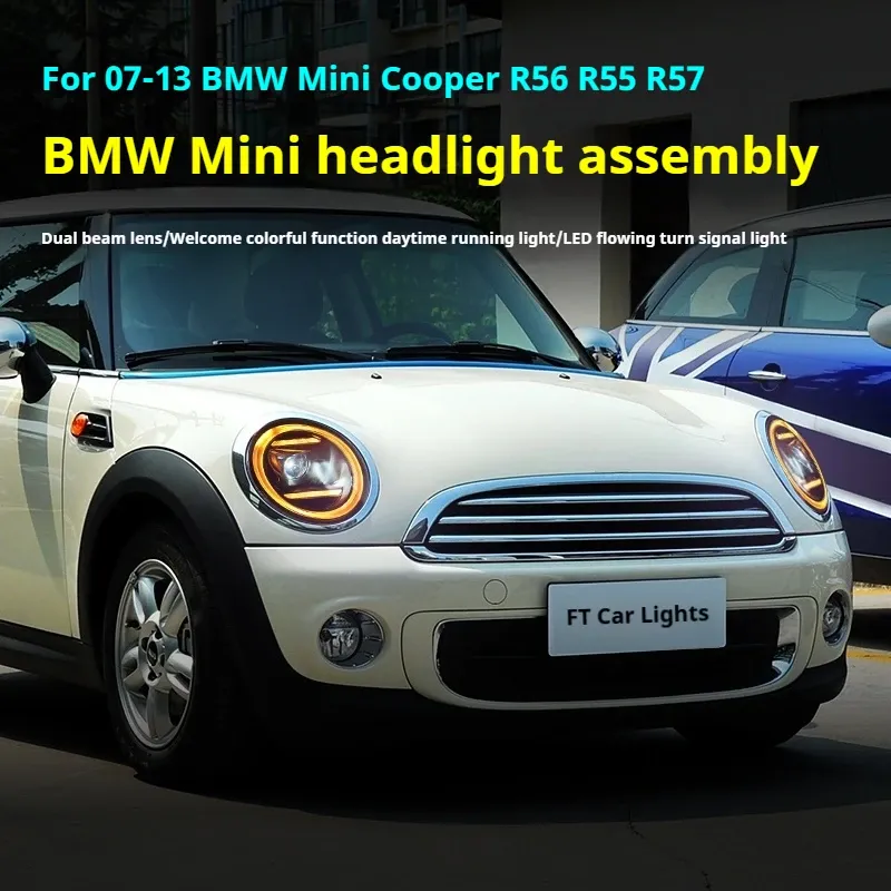 Фары передние LED с ходовыми огнями для Mini Cooper R56/R55/R57 (2007-2013), комплект, комплект, FT Carlight Carlight — фото 5