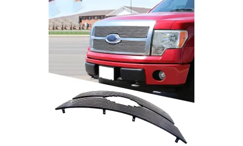алюминиевая полированная верхняя решетка с ламелями, вставка Ford F-150 2009-2012 Platinum — фото 1