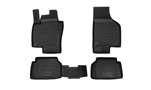 Коврики в салон VW Tiguan 10/2007-2016, 4 шт. (полиуретан, серые) / Фольксваген Тигуан — фото 1