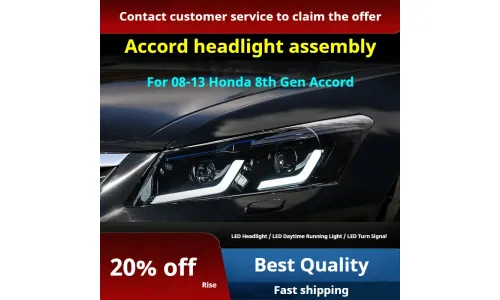 Фары передние LED с ходовыми огнями для Honda Accord 8 (2008-2013), комплект, комплект, FT Carlight Carlight — фото 2