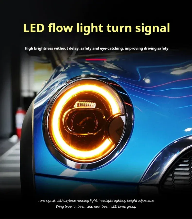 Фары передние LED с ходовыми огнями для Mini Cooper R56/R57/R58/R59 (2007-2013), комплект, комплект, FT Carlight Carlight — фото 4